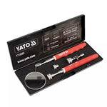 Kit profesional Yato YT-0662 de 4 herramientas de inspección telescópicas: espejos circulares y rectangulares e imanes de recogida, para mecánica y fontanería.