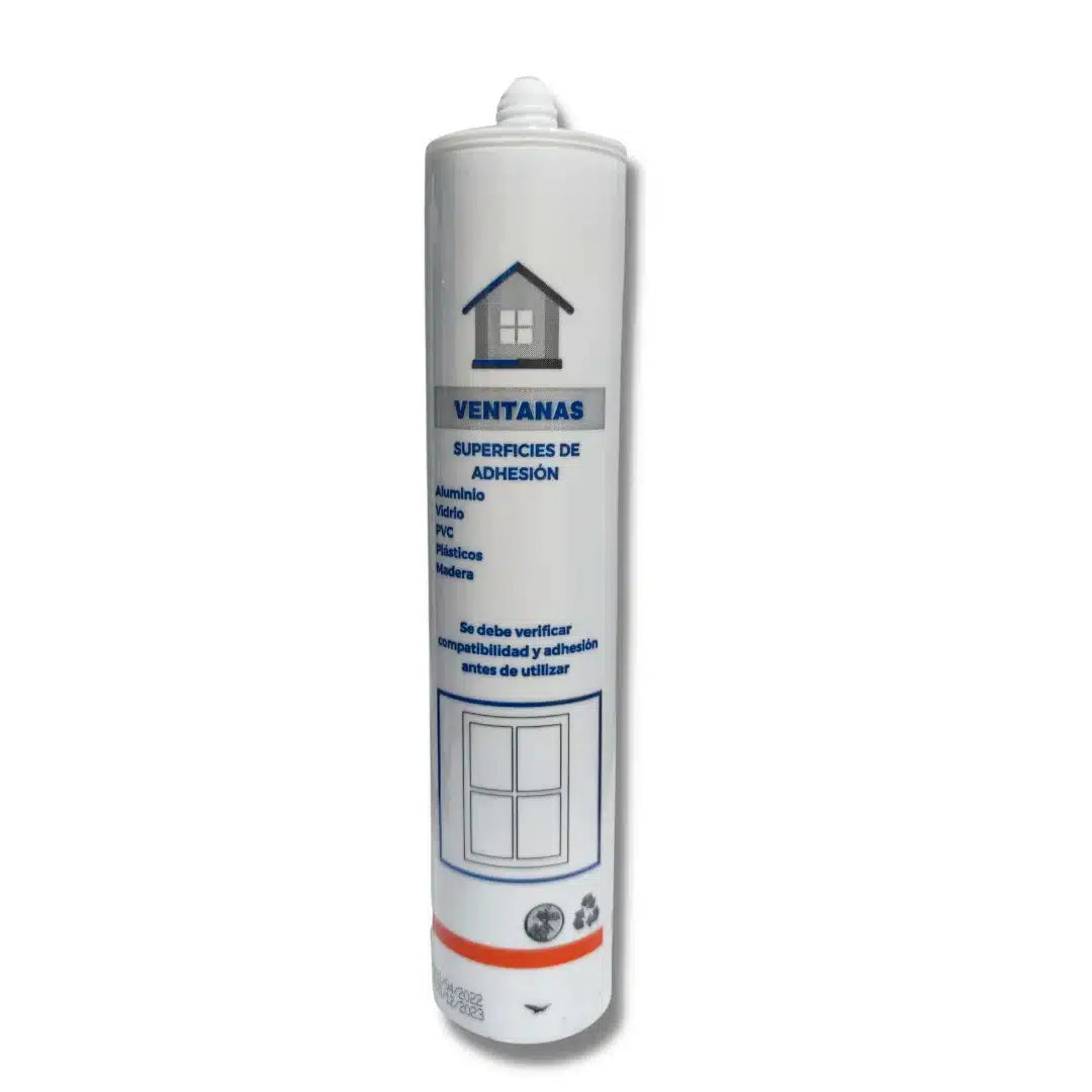 Caja de 24 cartuchos de silicona neutra Fulltec de 290ml, de curado neutro para sellado de fachadas, ventanas y metales
