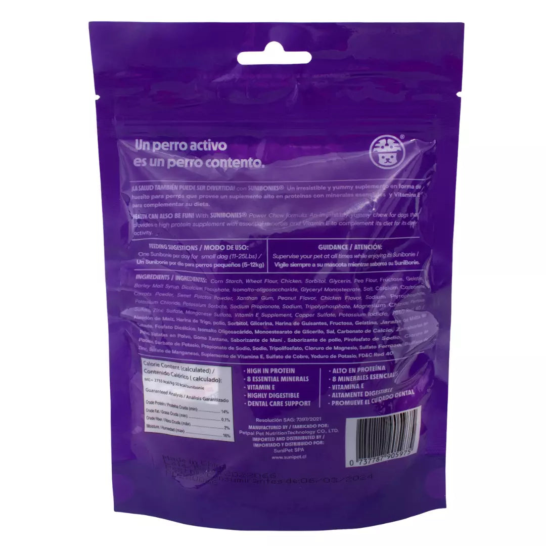 Snack para perros Sunibonies pollo con vitaminas y minerales