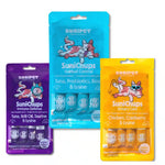 Kit de higiene dental para gatos con alimento húmedo Gourmet enriquecido con Omega 3, para cuidado bucal y nutrición premium.