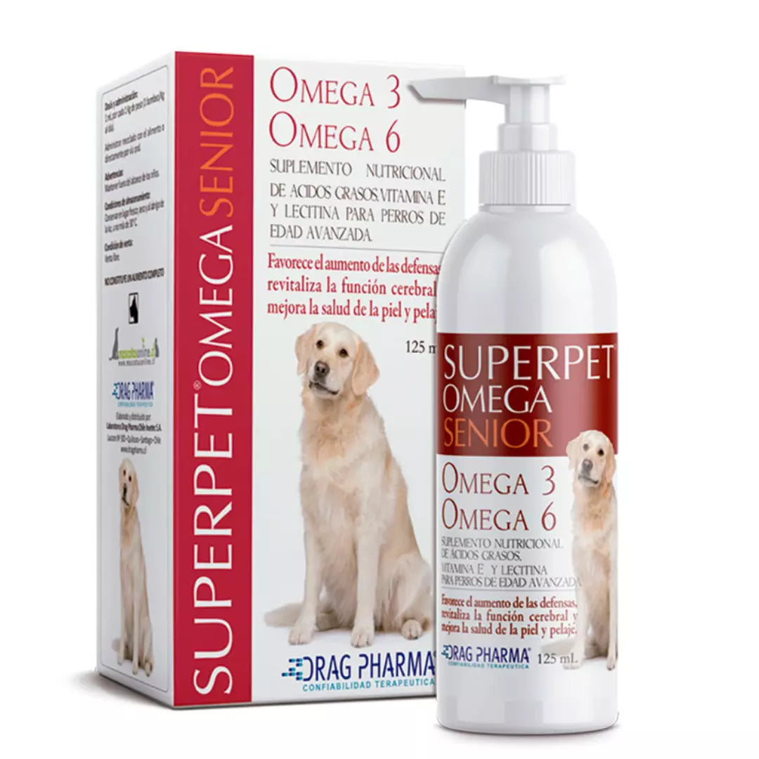 Aceite Superpet Senior Omega 3 y 6 para perros mayores 125 ml