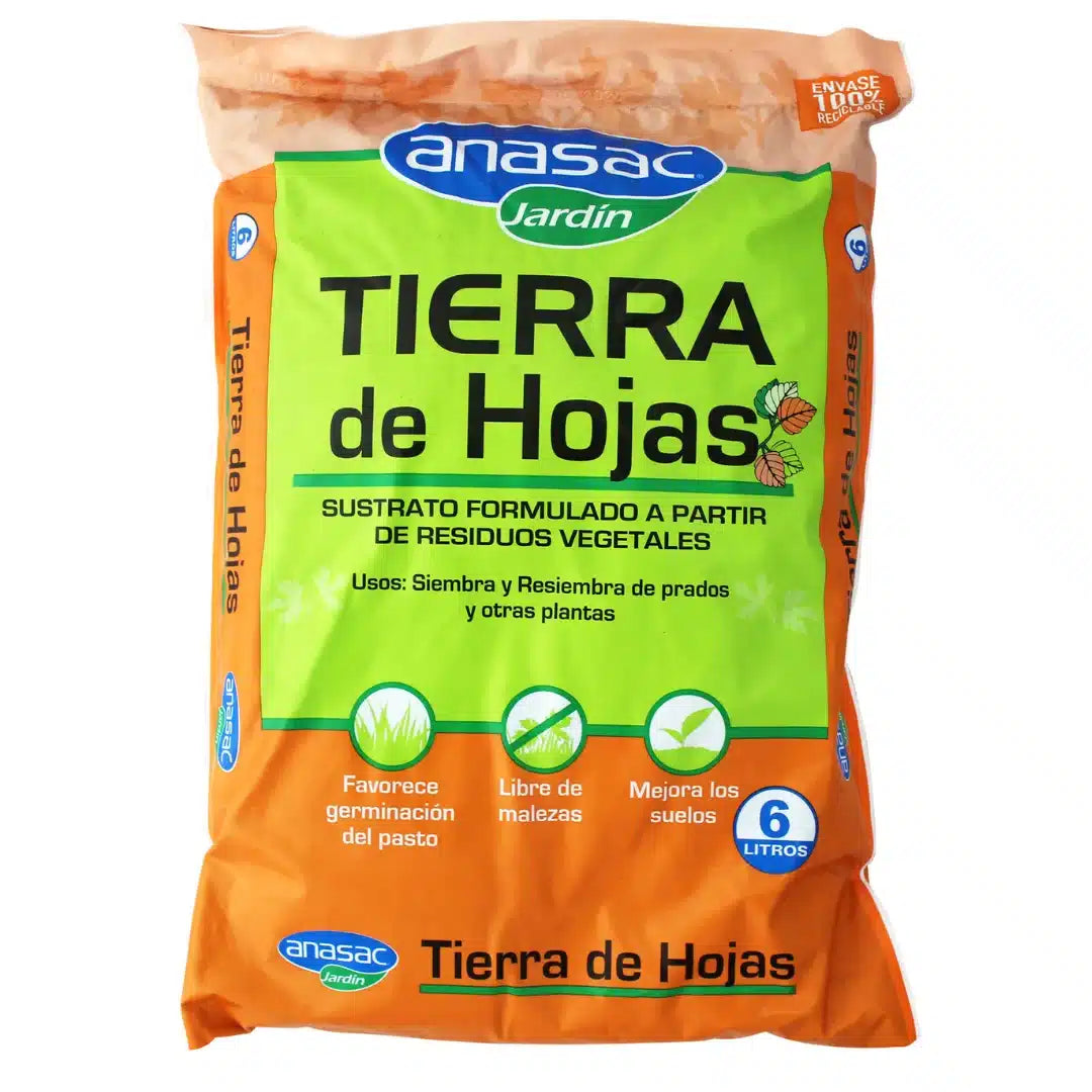 Tierra de hoja Anasac 6 litros para jardines y macetas