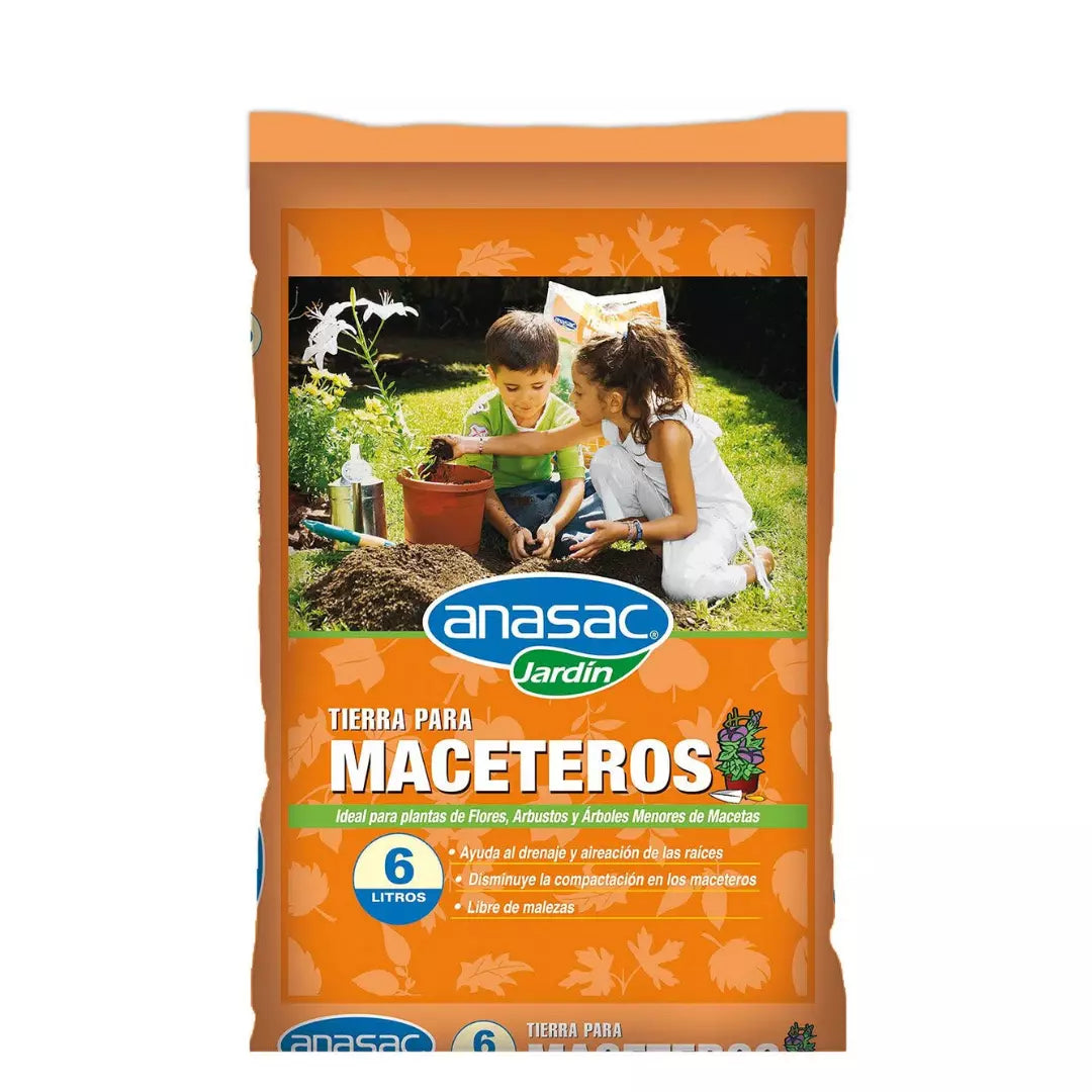 Sustrato Anasac 6 litros para maceteros y plantas en maceta