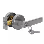Cerradura de manilla cuadrada Bash 8809, ideal para puertas de dormitorio u oficina, con mecanismo de seguridad y acabado metálico